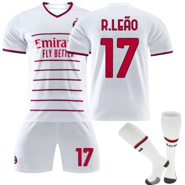 22/23 AC Milan Leao N. 17 Away Game Kids Men Football Jersey Kits