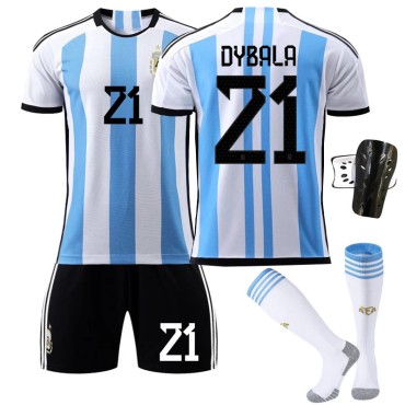 22/23 Argentina Dybala N. 21 Home Field Kids Men Football Jersey Kits