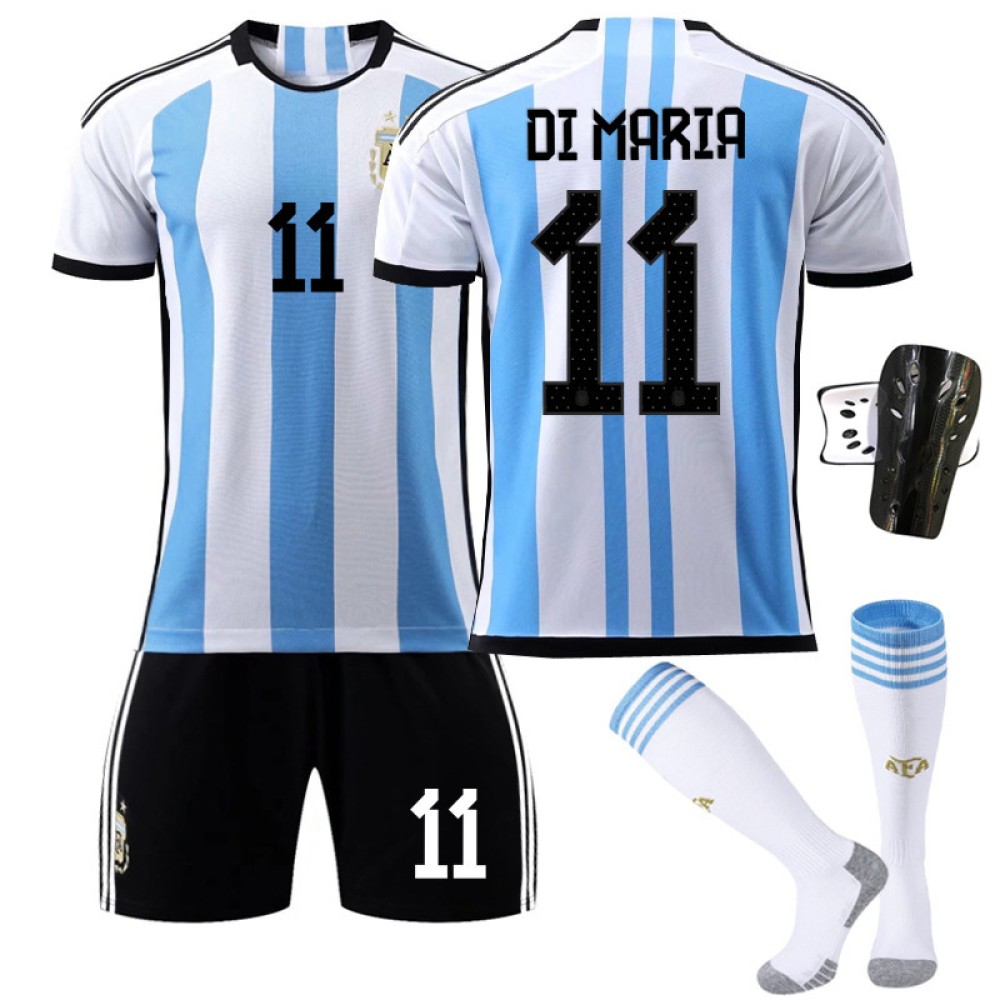 22/23 Argentina Di Maria N. 11 Home Field Kids Men Football Jersey Kits