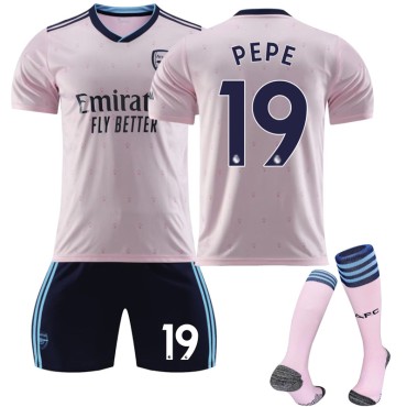 22/23 Arsenal Pepe N. 19 2nd Away Game Kids Men Football Jersey Kits