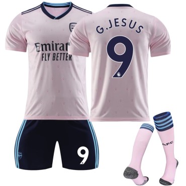 22/23 Arsenal G.Jusus N. 9 2nd Away Game Kids Men Football Jersey Kits