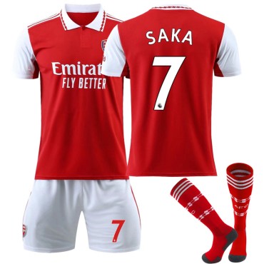 22/23 Arsenal Saka N. 7 Home Field Kids Men Football Jersey Kits