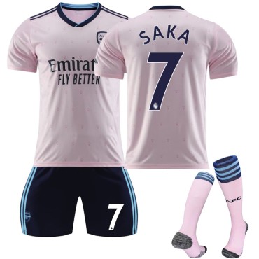 22/23 Arsenal Saka N. 7 2nd Away Game Kids Men Football Jersey Kits