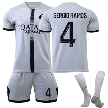 22/23 PSG Paris Saint German Ramos N. 4 Away Game Kids Men Football Jersey Kits