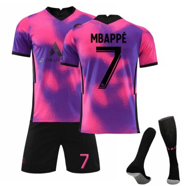 20/21 PSG Paris Saint German Mbappe N. 7 3rd Away Game Kids Men Football Jersey Kits