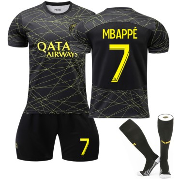 22/23 PSG Paris Saint German Mbappe N. 7 3rd Away Game Kids Men Football Jersey Kits