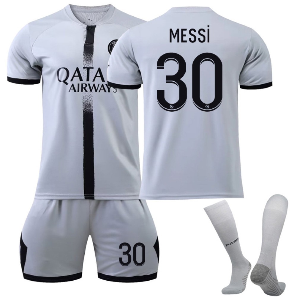 22/23 PSG Paris Saint German Messi N. 30 Away Game Kids Men Football Jersey Kits