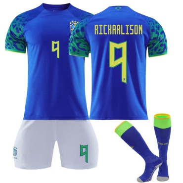 22/23 Brazil Richarlison N. 9 Away Game Kids Men Football Jersey Kits