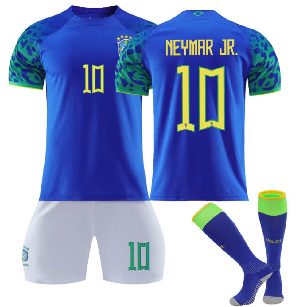 22/23 Brazil Neymar N. 10 Away Game Kids Men Football Jersey Kits