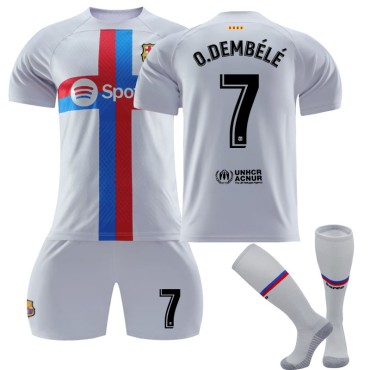 22/23 Barcelona Dembele N. 7 2nd Away Game Kids Men Football Jersey Kits