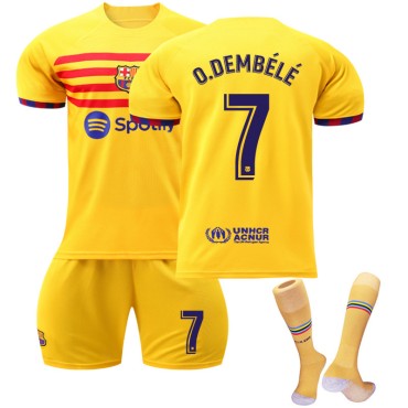 22/23 Barcelona Dembele N. 7 3rd Away Game Kids Men Football Jersey Kits