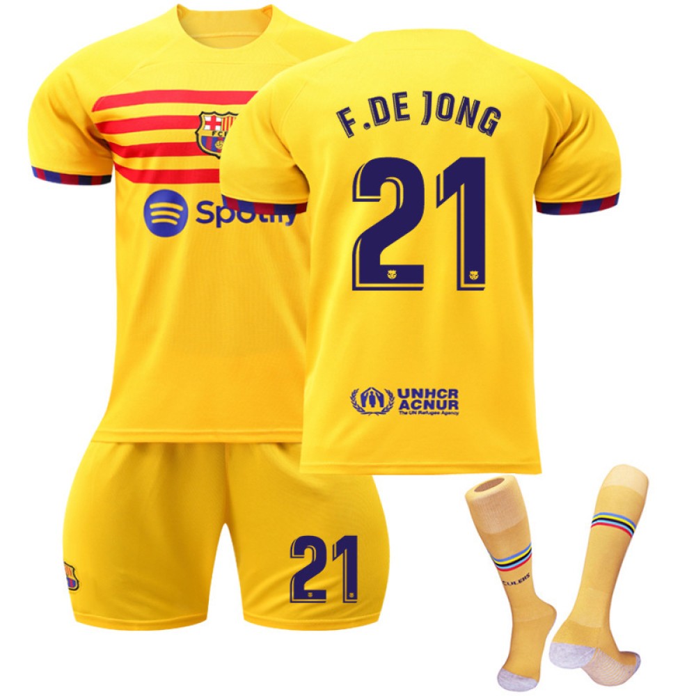 22/23 Barcelona F.DE Jong N. 21 3rd Away Game Kids Men Football Jersey Kits