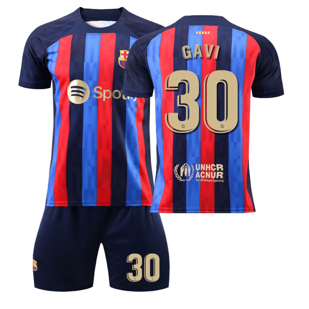 22/23 Barcelona Gavi N. 30 Home Field Kids Men Football Jersey Kits