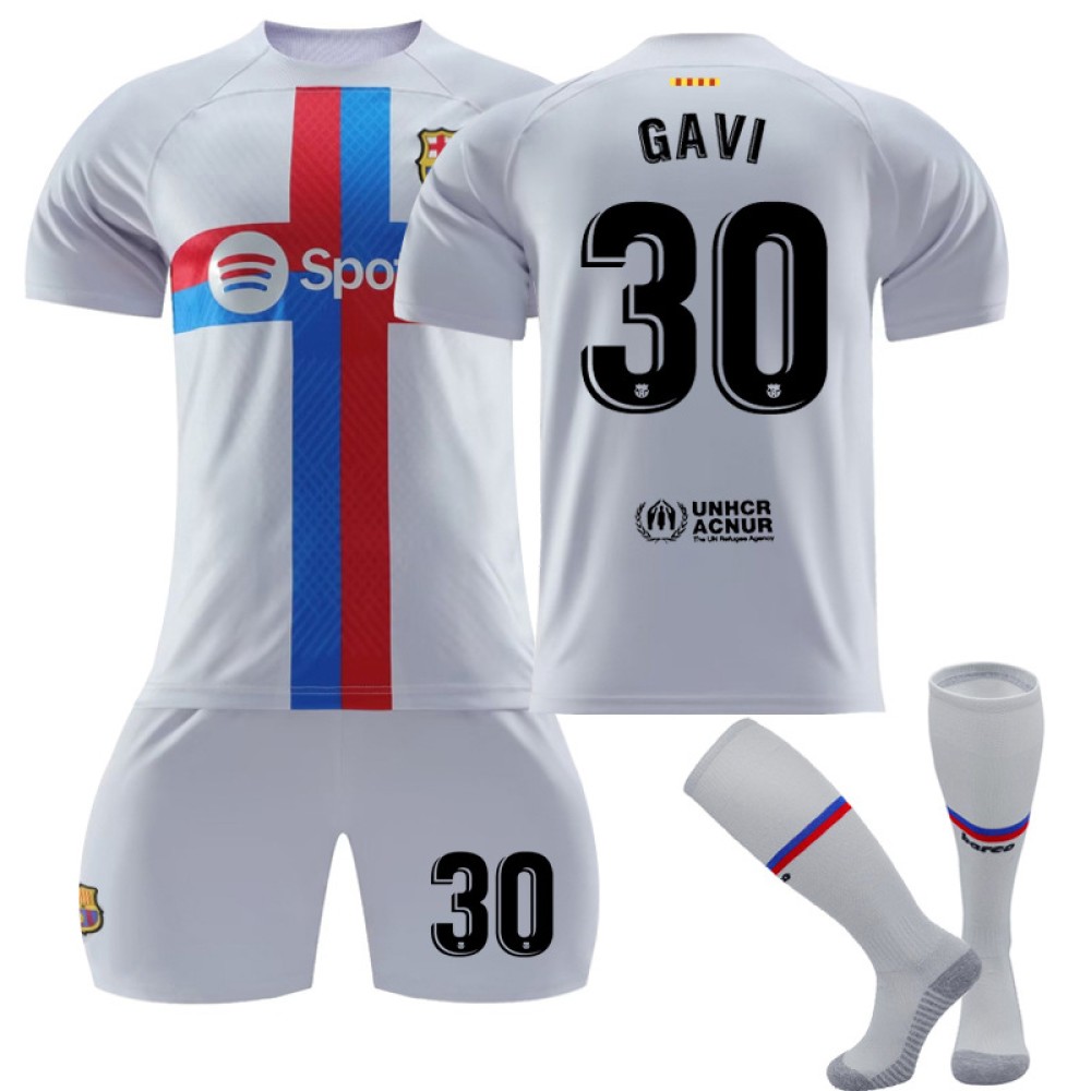 22/23 Barcelona Gavi N. 30 2nd Away Game Kids Men Football Jersey Kits