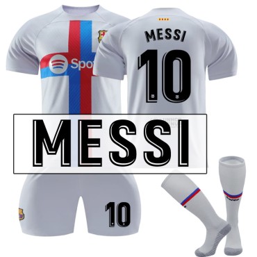 22/23 Barcelona Messi N. 10 2nd Away Game Kids Men Football Jersey Kits