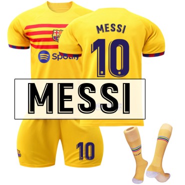 22/23 Barcelona Messi N. 10 3rd Away Game Kids Men Football Jersey Kits