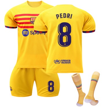 22/23 Barcelona Pedri N. 8 3rd Away Game Kids Men Football Jersey Kits