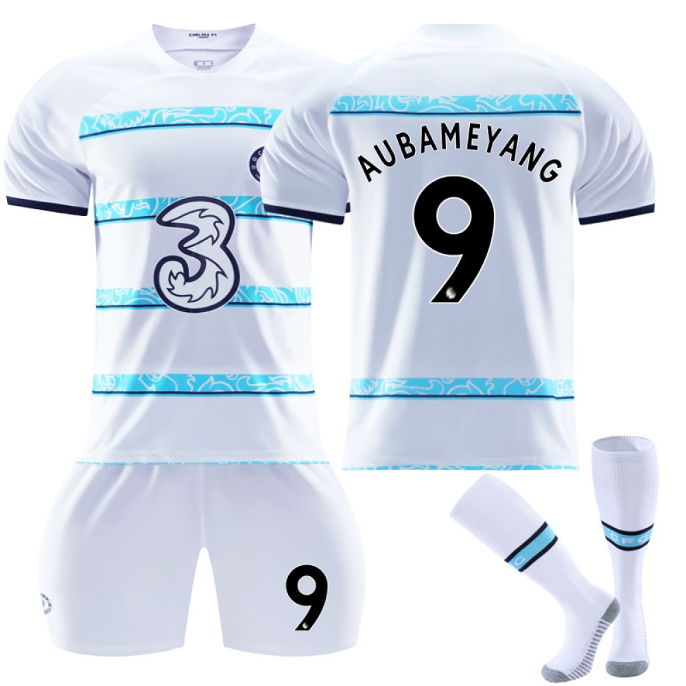 22/23 Chelsea Aubameyang N. 9 Away Game Kids Men Football Jersey Kits