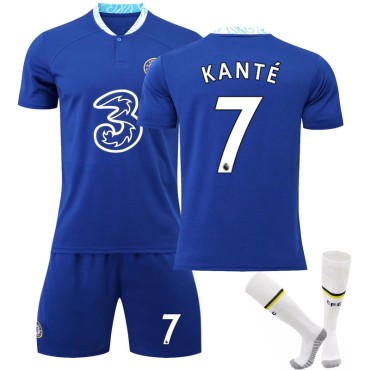 22/23 Chelsea Kante N. 7 Home Field Kids Men Football Jersey Kits