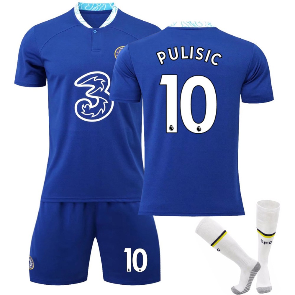 22/23 Chelsea Pulisic N. 10 Home Field Kids Men Football Jersey Kits