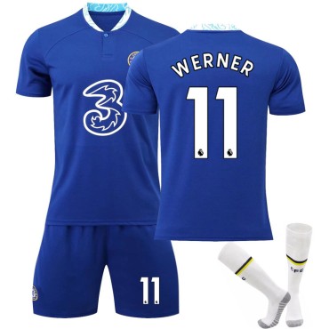 22/23 Chelsea Werner N. 11 Home Field Kids Men Football Jersey Kits