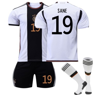 22/23 Germany Sane N. 19 Home Field Kids Men Football Jersey Kits