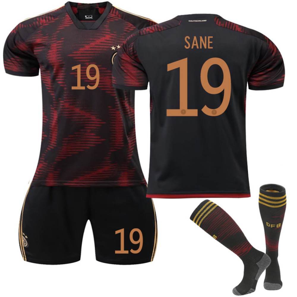 22/23 Germany Sane N. 19 Away Game Kids Men Football Jersey Kits