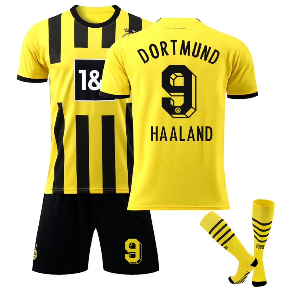 22/23 Dortmund Haaland N. 9 Home Field Kids Men Football Jersey Kits