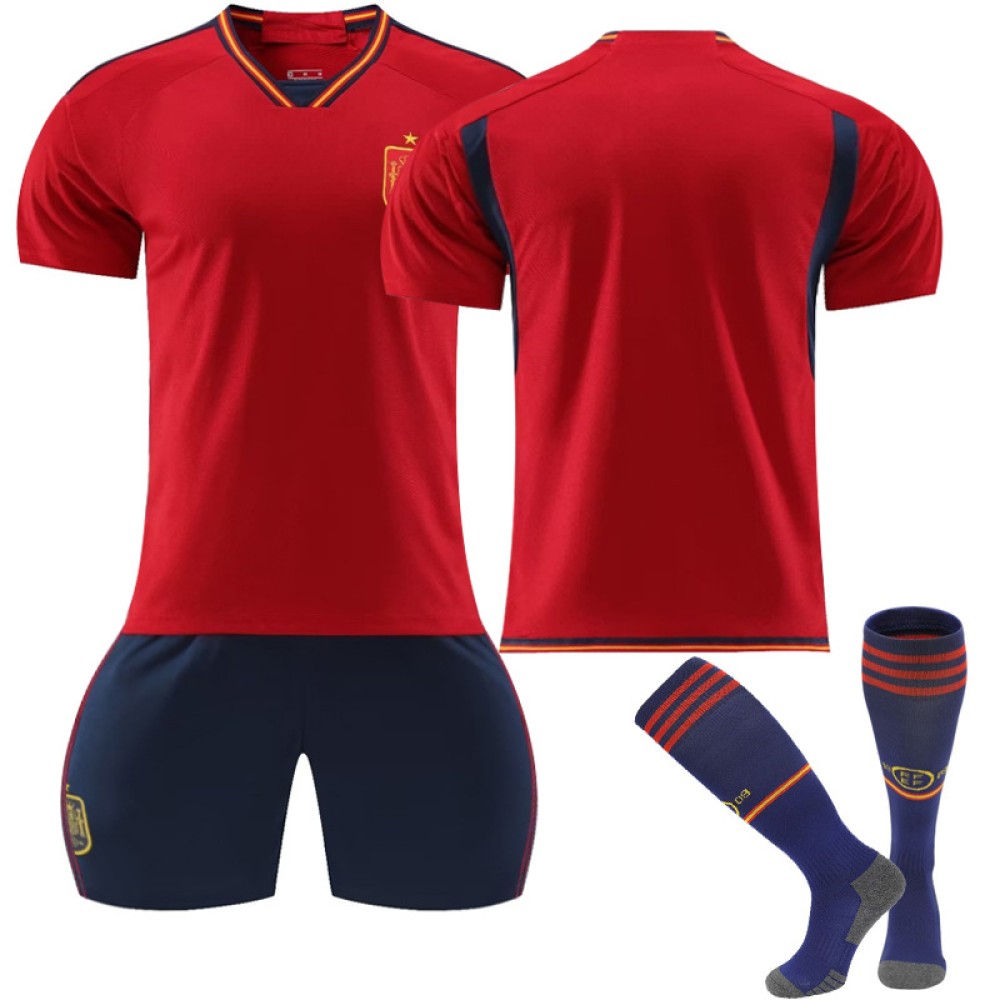 22/23 Spain Home Field Kids Men Football Jersey Kits