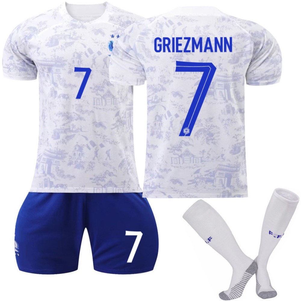 22/23 France Griezmann N. 7 Away Game Kids Men Football Jersey Kits