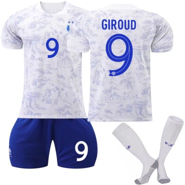 22/23 France Giroud N. 9 Away Game Kids Men Football Jersey Kits