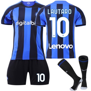 22/23 Intel Milan Lautaro N. 10 Home Field Kids Men Football Jersey Kits