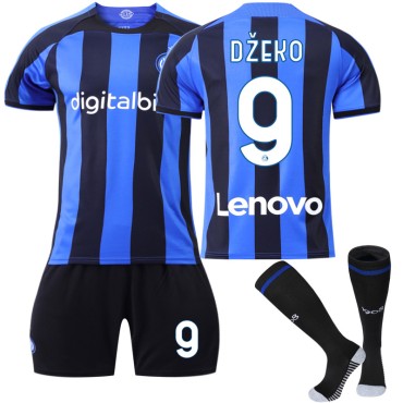 22/23 Intel Milan Dzeko N.  Home Field Kids Men Football Jersey Kits