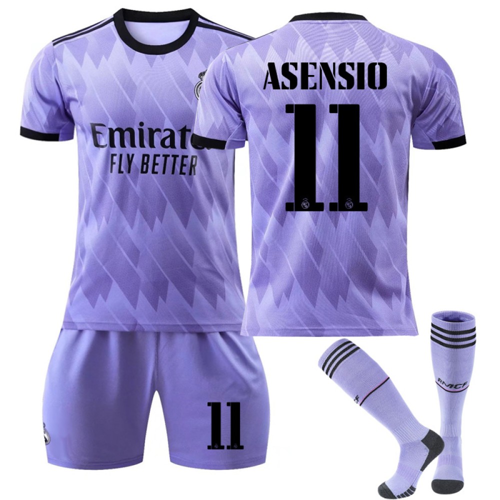 22/23 Real Madird Asensio N. 11 Away Game Kids Men Football Jersey Kits