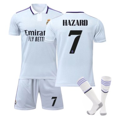 22/23 Real Madird Hazard N. 7 Home Field Kids Men Football Jersey Kits