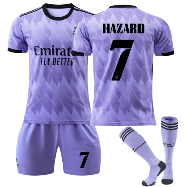 22/23 Real Madird Hazard N. 7 Away Game Kids Men Football Jersey Kits