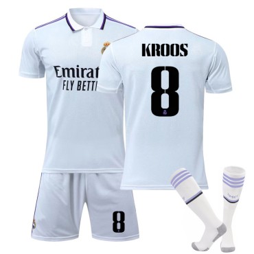 22/23 Real Madird Kroos N. 8 Home Field Kids Men Football Jersey Kits