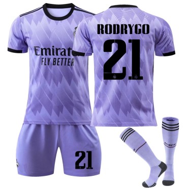 22/23 Real Madird Rodrygo N. 21 Away Game Kids Men Football Jersey Kits