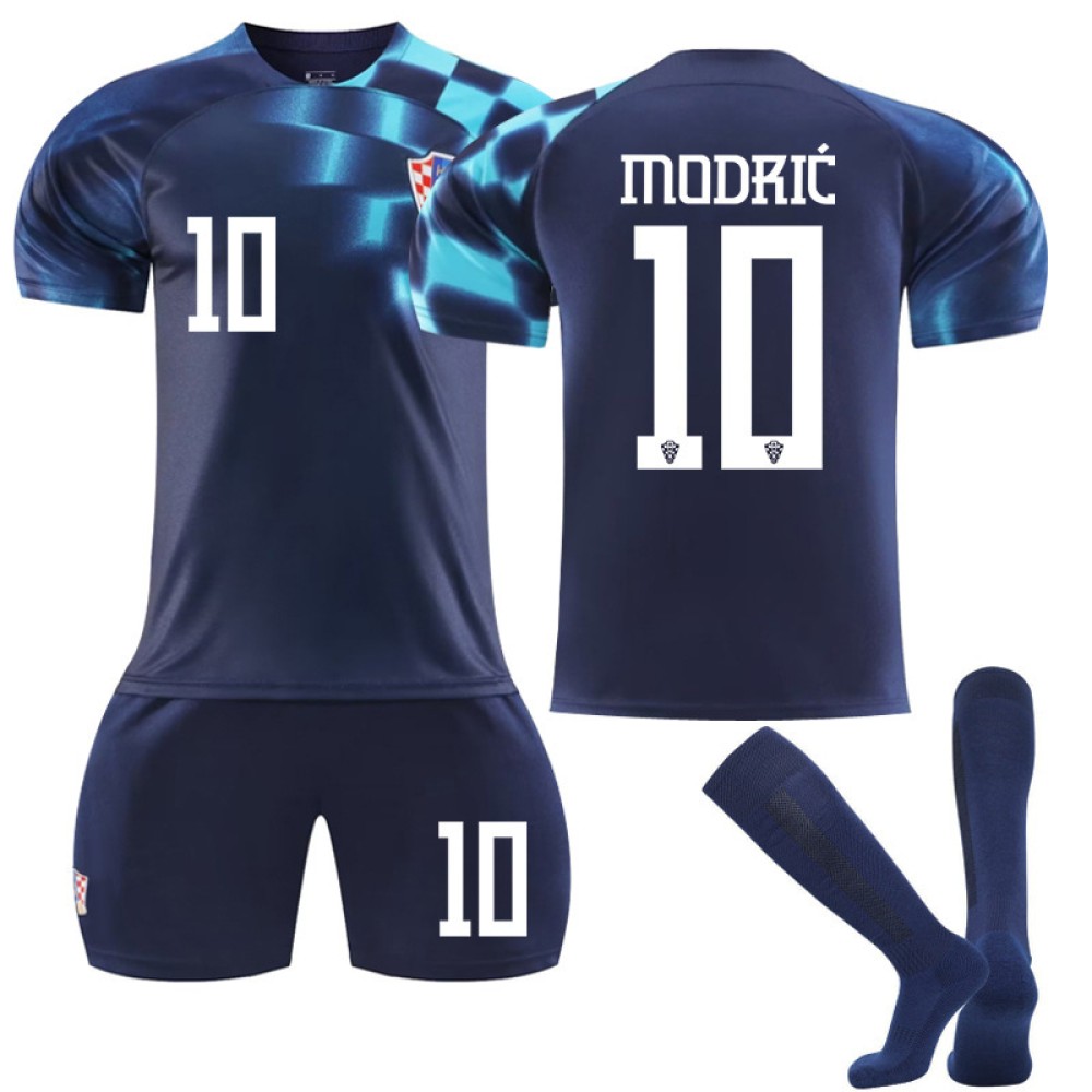 22/23 Croatia Modric N. 10 Away Game Kids Men Football Jersey Kits