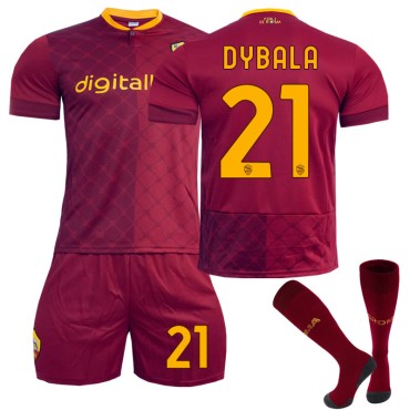 22/23 Rome Dybala N. 21 Home Field Kids Men Football Jersey Kits