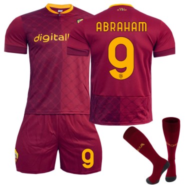 22/23 Rome Abraham N. 9 Home Field Kids Men Football Jersey Kits