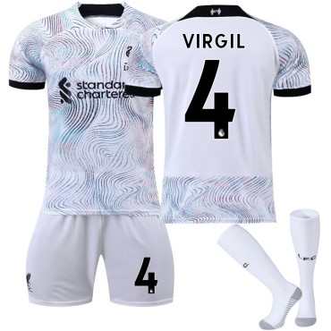 22/23 Liverpool Virgil N. 4 Away Game Kids Men Football Jersey Kits