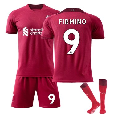 22/23 Liverpool Firmino N. 9 Home Field Kids Men Football Jersey Kits