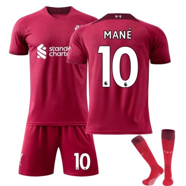 22/23 Liverpool Mane N. 10 Home Field Kids Men Football Jersey Kits