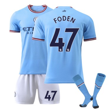 22/23 Manchester City Foden N. 47 Home Field Kids Men Football Jersey Kits