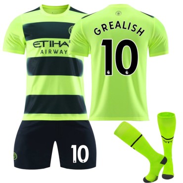 22/23 Manchester City Grealish N. 10 2nd Away Game Kids Men Football Jersey Kits