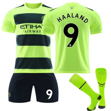 22/23 Manchester City Haaland N. 9 2nd Away Game Kids Men Football Jersey Kits