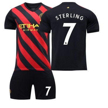 22/23 Manchester City Sterling N. 7 Away Game Kids Men Football Jersey Kits