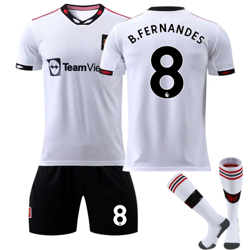 22/23 Manchester United B.Fernandes N. 8 Away Game Kids Men Football Jersey Kits