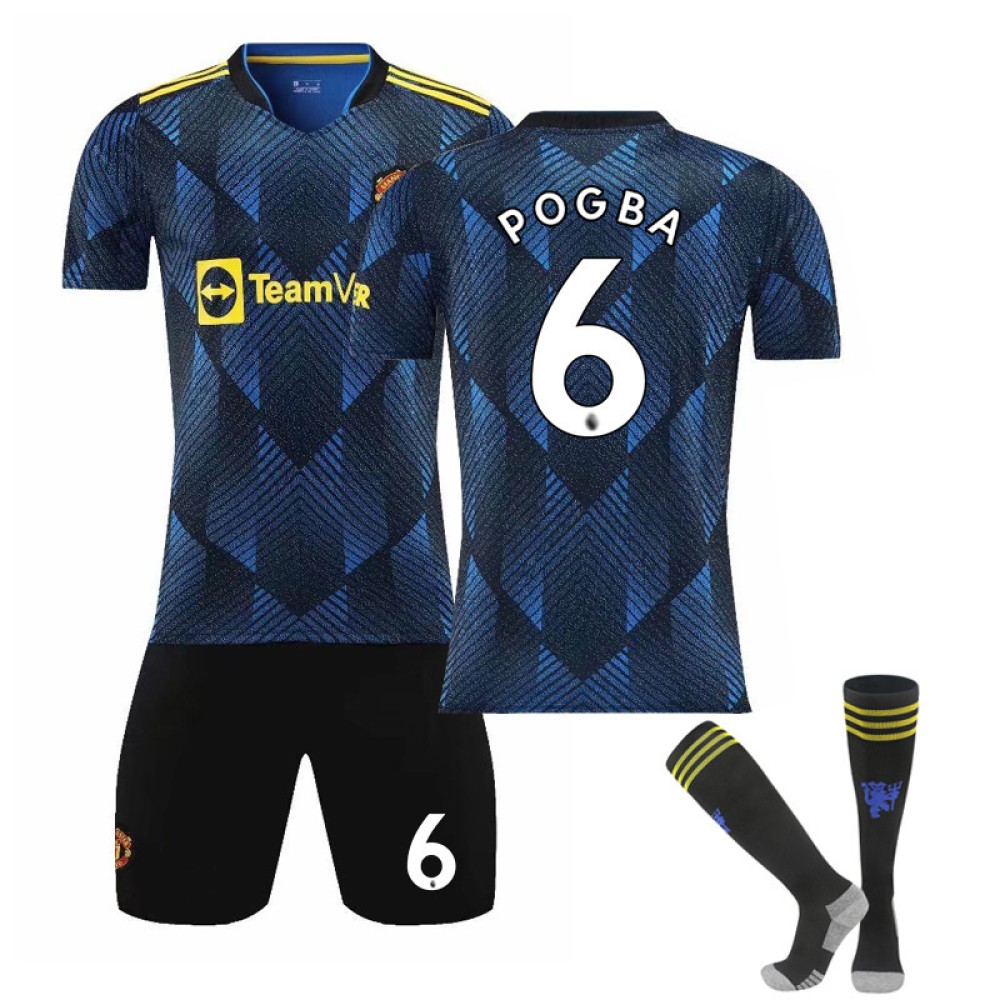 22/23 Manchester United Pogba N. 6 3rd Away Game Kids Men Football Jersey Kits